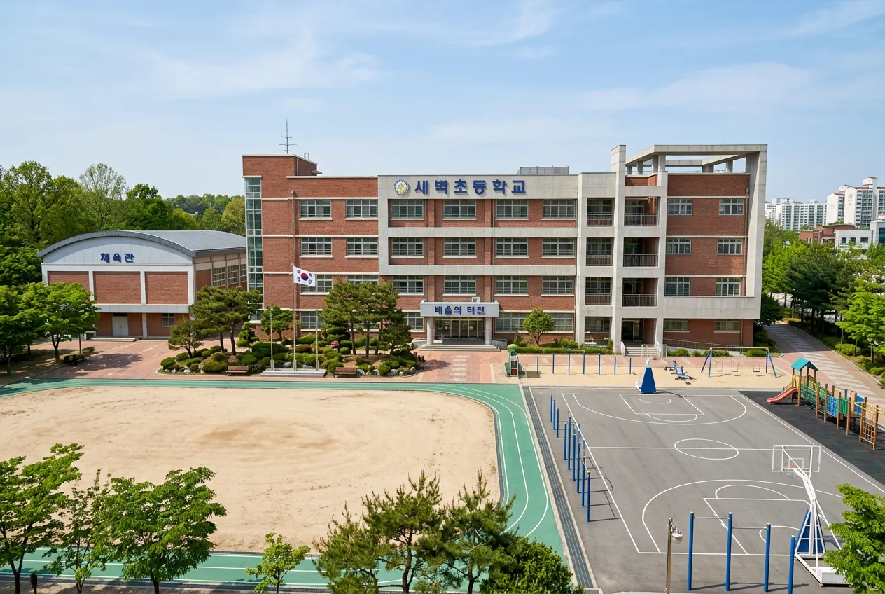 내진성능평가 의무 대상인 학교 교육시설 건물의 외관